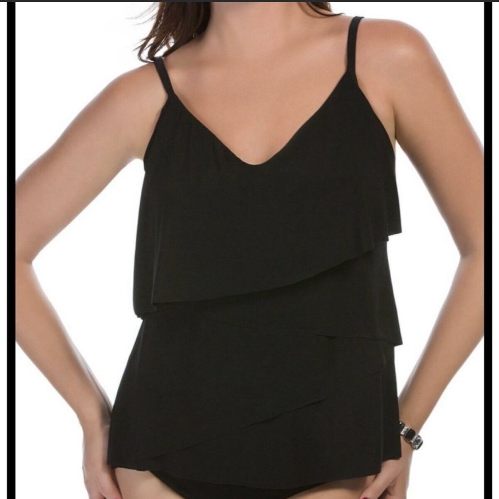 Magicsuit Solids Chloe Black Tankini Top Size 12